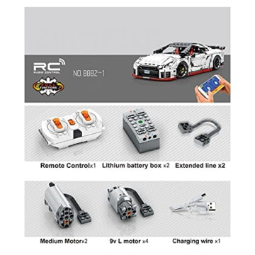 Sembo SY 8882 Nissan GT-R 35 Nismo 1:8 RC Klemmbaustein Set – 4098 Teile Technik Sportwagen mit Motor & Fernsteuerung