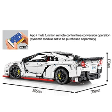 Sembo SY 8882 Nissan GT-R 35 Nismo 1:8 RC Klemmbaustein Set – 4098 Teile Technik Sportwagen mit Motor & Fernsteuerung