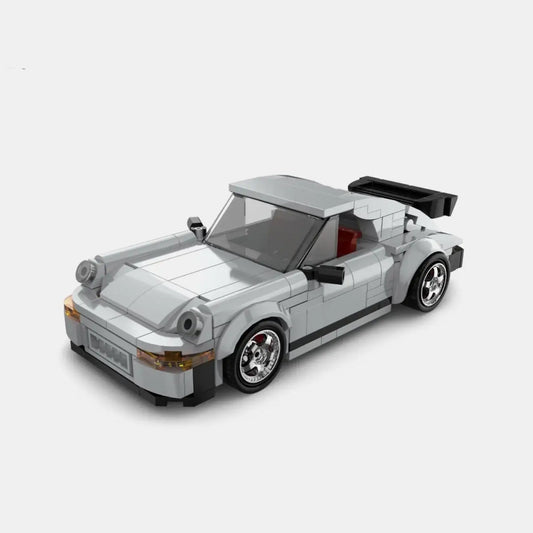 Happy Build PB8816 Porsche 930 Turbo – 343 Teile Klemmbaustein Modellauto mit Vitrine