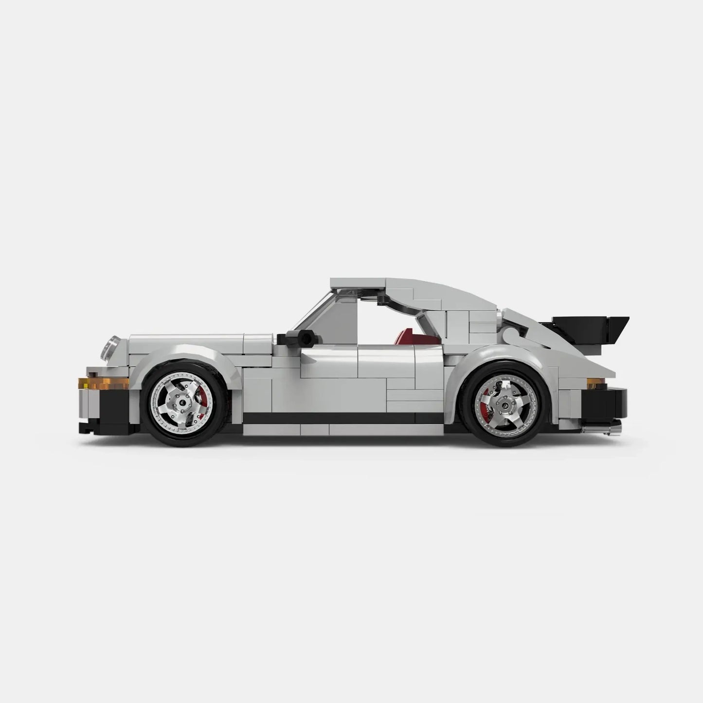 Happy Build PB8816 Porsche 930 Turbo – 343 Teile Klemmbaustein Modellauto mit Vitrine
