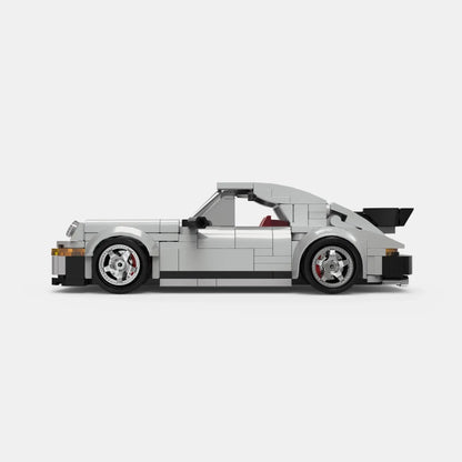 Happy Build PB8816 Porsche 930 Turbo – 343 Teile Klemmbaustein Modellauto mit Vitrine