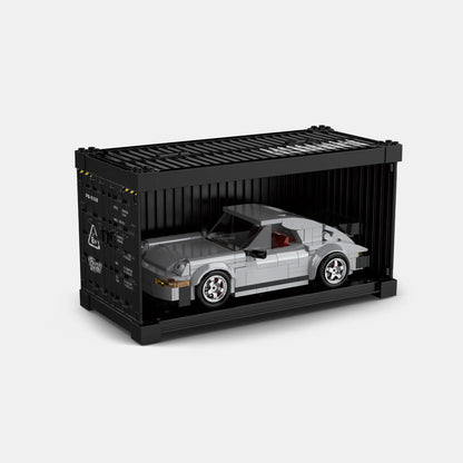 Happy Build PB8816 Porsche 930 Turbo – 343 Teile Klemmbaustein Modellauto mit Vitrine