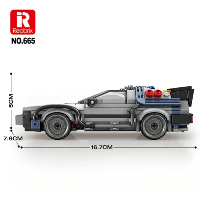 Reobrix DMC Zeitmaschine – 405 Teile Klemmbaustein Modellauto
