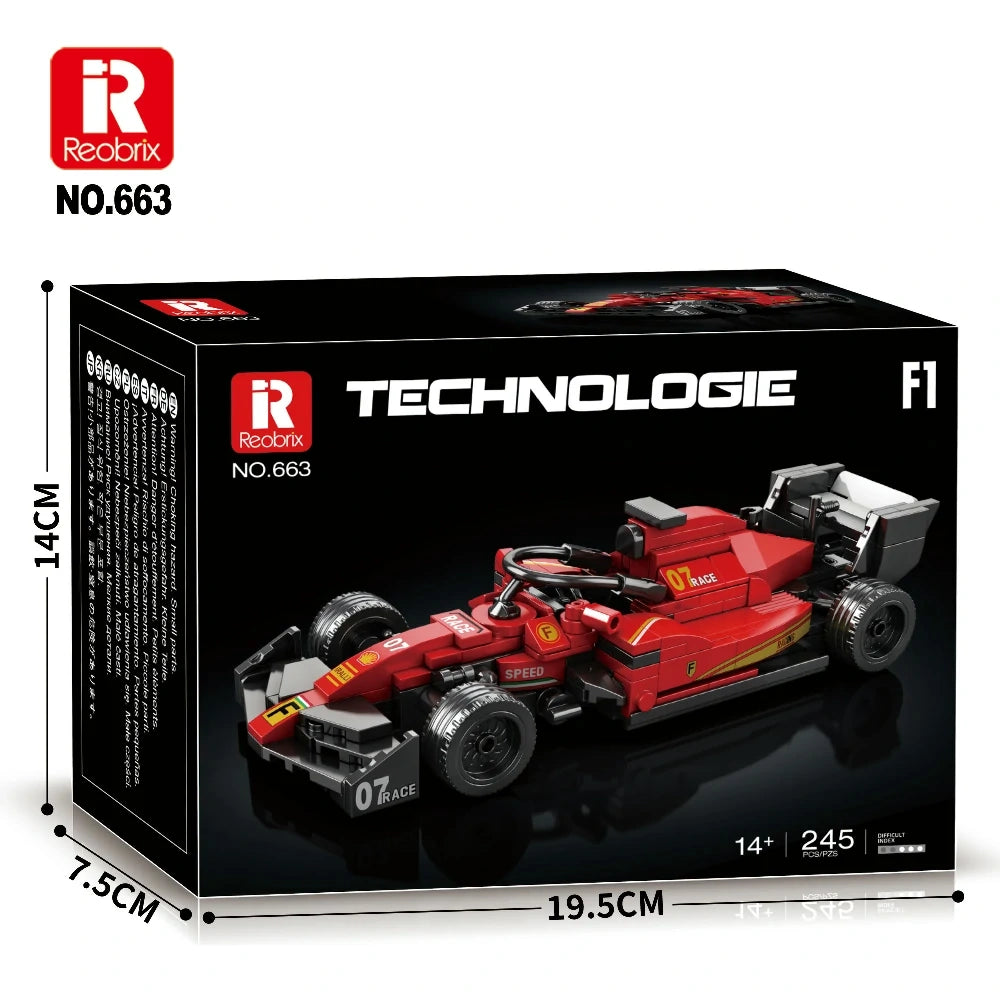Reobrix 663 Formel Rennwagen – 245 Teile Klemmbaustein Modellauto