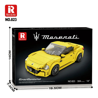 Reobrix 823 Maserati GranTurismo Sportwagen – 384 Teile Klemmbaustein Modellauto
