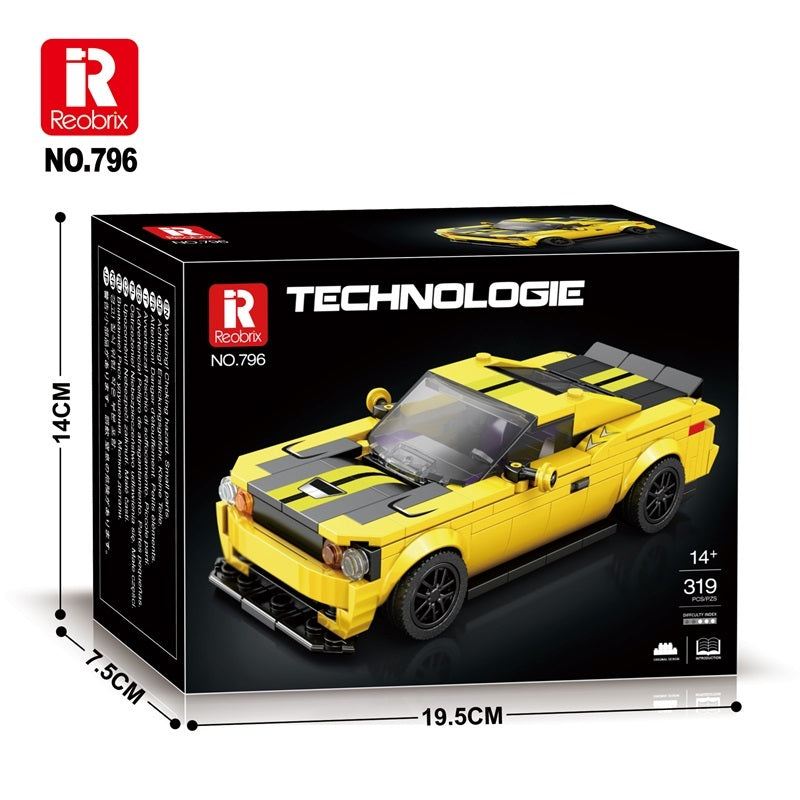 Reobrix 796 Dodge SRT Sportwagen – 336 Teile Klemmbaustein Modellauto