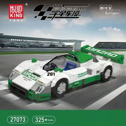 Mould King 27073 787B Rennwagen – 325 Teile Klemmbaustein Modellauto mit Vitrine