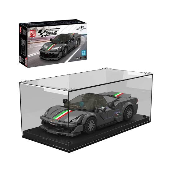 Mould King 27068 488 Pista Sportwagen – 384 Teile Klemmbaustein Modellauto mit Vitrine