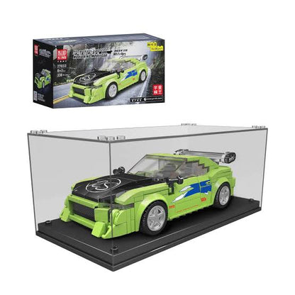 Mould King 27033S Eclipse GS Green – 390 Teile Klemmbaustein Modellauto mit Vitrine