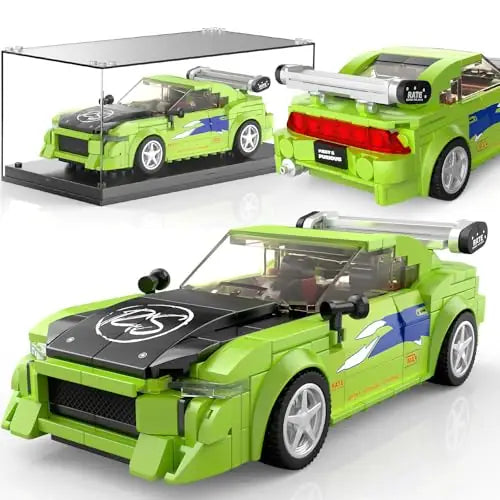 Mould King 27033S Eclipse GS Green – 390 Teile Klemmbaustein Modellauto mit Vitrine