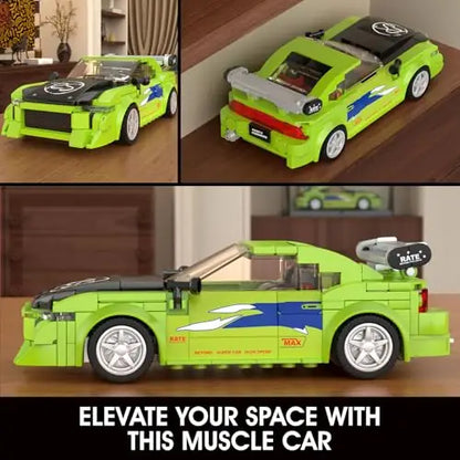 Mould King 27033S Eclipse GS Green – 390 Teile Klemmbaustein Modellauto mit Vitrine