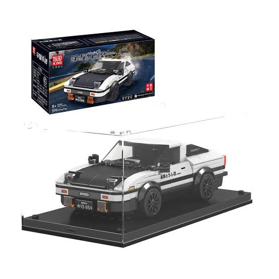 Mould King 27013 AE86 Drift Car – 399 Teile Klemmbaustein Modellauto mit Vitrine