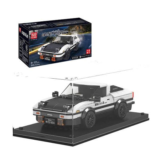 Mould King 27013 AE86 Drift Car – 399 Teile Klemmbaustein Modellauto mit Vitrine