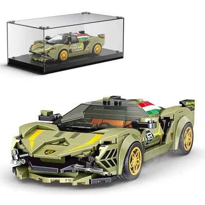 Mould King 27003 FKP37 Hypercar – 333 Teile Klemmbaustein Modellauto mit Vitrine