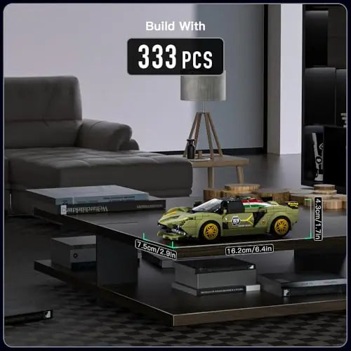 Mould King 27003 FKP37 Hypercar – 333 Teile Klemmbaustein Modellauto mit Vitrine