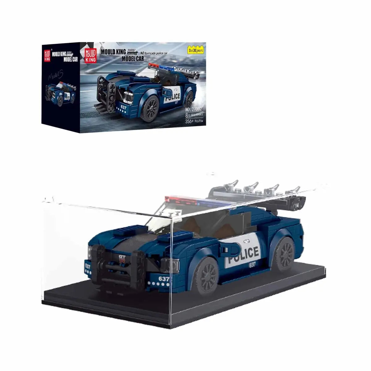 Mould King 27002 US Polizeiwagen Barricade – 356 Teile Klemmbaustein Modell