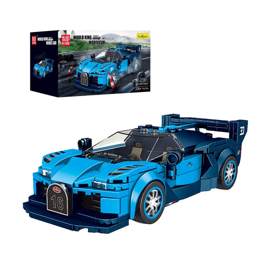 Mould King 27001 Vision GT Rennwagen – 336 Teile Klemmbaustein Modellauto mit Vitrine