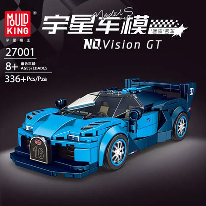Mould King 27001 Vision GT Rennwagen – 336 Teile Klemmbaustein Modellauto mit Vitrine