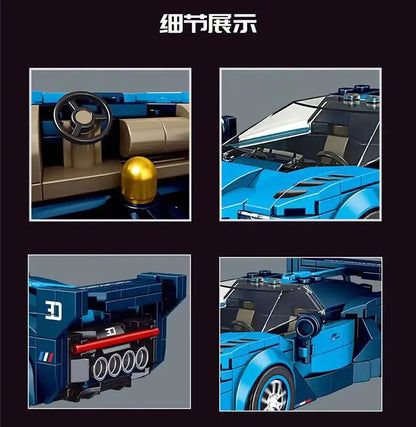 Mould King 27001 Vision GT Rennwagen – 336 Teile Klemmbaustein Modellauto mit Vitrine