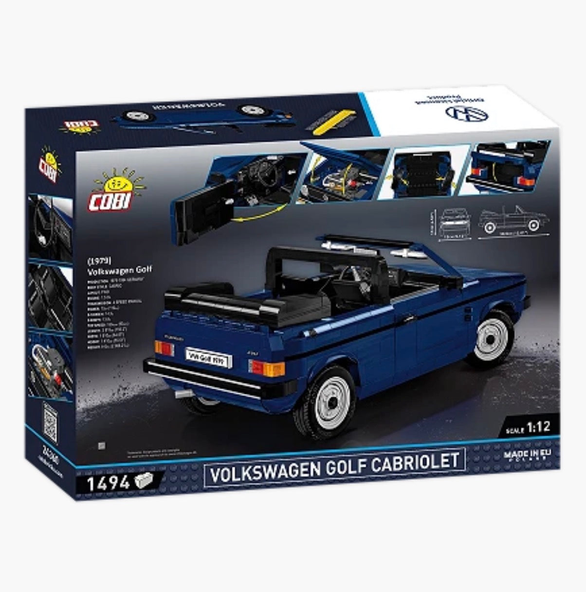 COBI 24360 Volkswagen Golf Cabriolet 1:12 – 1494 Teile Klemmbaustein Modellauto