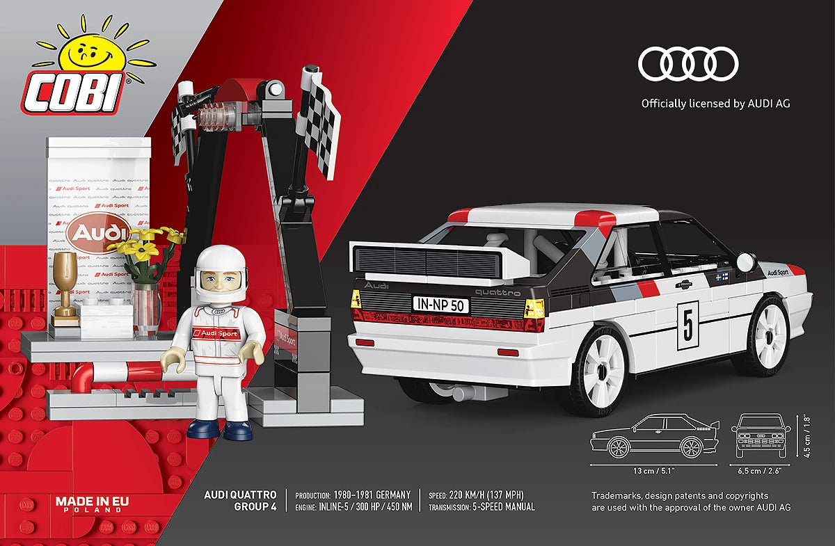 COBI 24666 Audi Quattro Group 4 (1981) – 167 Teile Rallye Modellauto