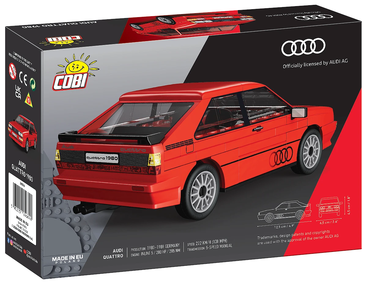 COBI 24664 Audi Quattro 1980 – 79 Teile Klemmbaustein Modellauto
