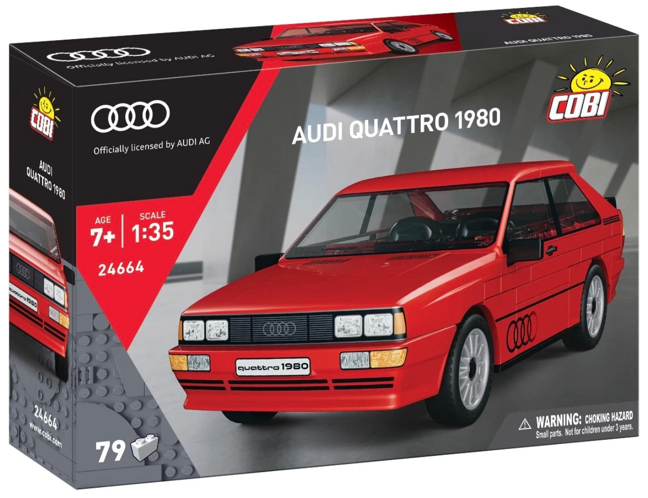 COBI 24664 Audi Quattro 1980 – 79 Teile Klemmbaustein Modellauto