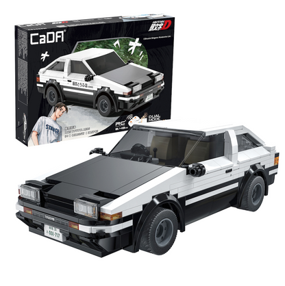 CaDA C51086W  Toyota AE86 Trueno Initial D RC Sportwagen 1:20 – 320 Teile Klemmbaustein Modellauto