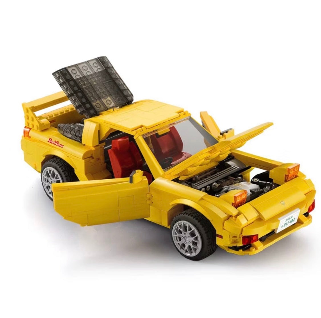 CaDA C61023W Initial D Mazda FD3S RX-7 Gelb 1:12 – 1655 Teile JDM Sportwagen Klemmbaustein Modellauto