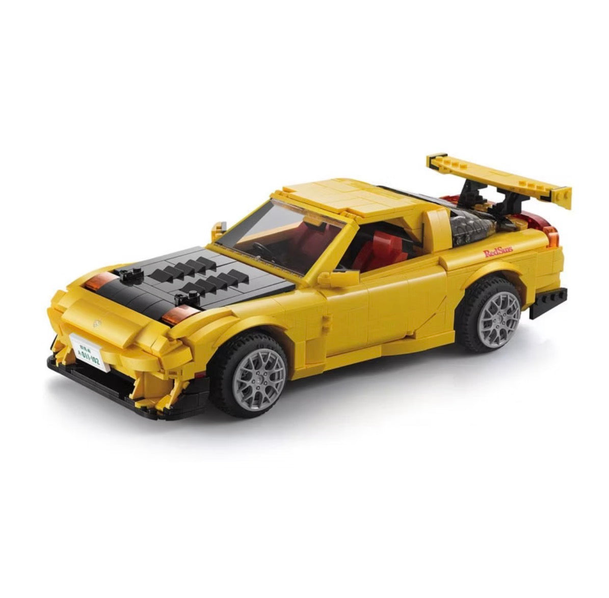 CaDA C61023W Initial D Mazda FD3S RX-7 Gelb 1:12 – 1655 Teile JDM Sportwagen Klemmbaustein Modellauto