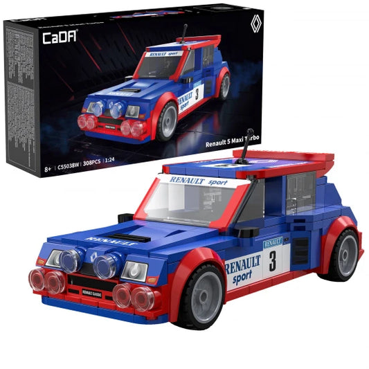 CaDA C55038W  Renault 5 Maxi Turbo Rallye Sportwagen 1:24 – 308 Teile Klemmbaustein Modellauto