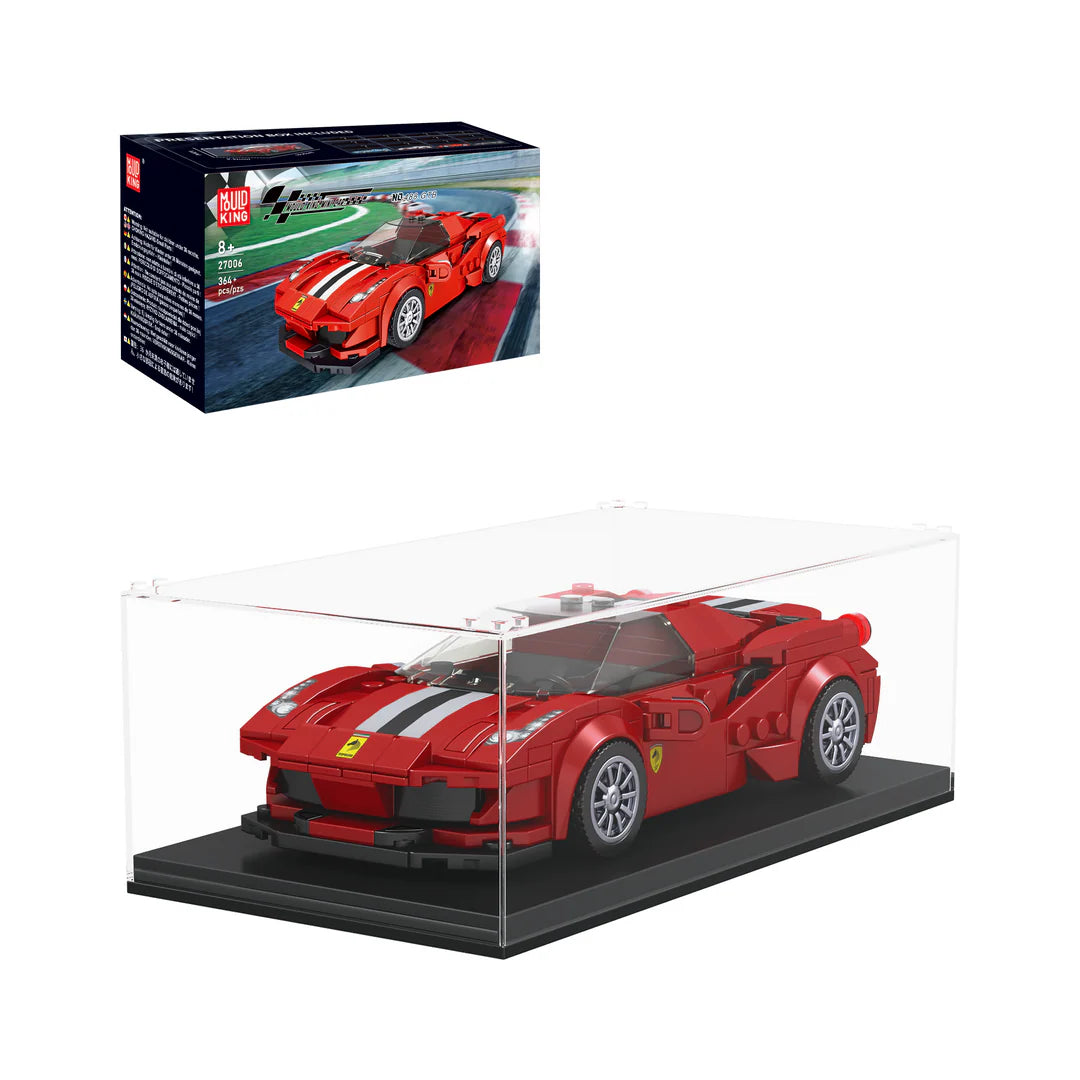 Mould King 27006 Ferrari 488 GTB 1:24 – 325 Teile Klemmbaustein Sportwagen mit Vitrine