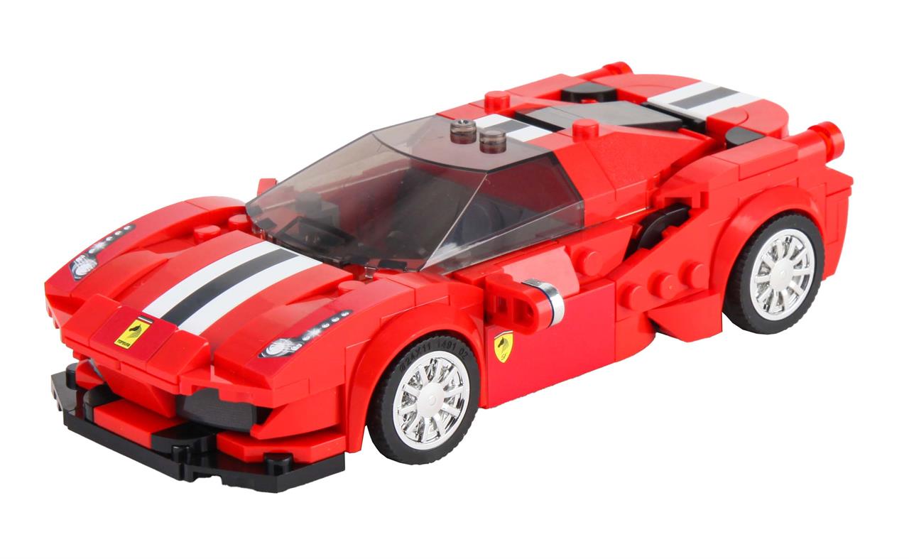 Mould King 27006 Ferrari 488 GTB 1:24 – 325 Teile Klemmbaustein Sportwagen mit Vitrine