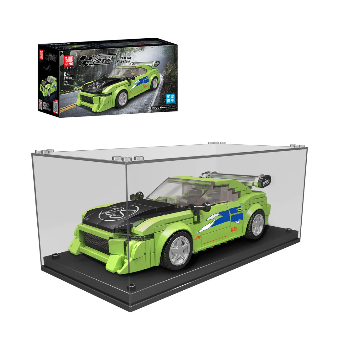 Mould King 27033 Eclipse Grün 1:24 – 356 Teile Klemmbaustein Sportwagen mit Vitrine