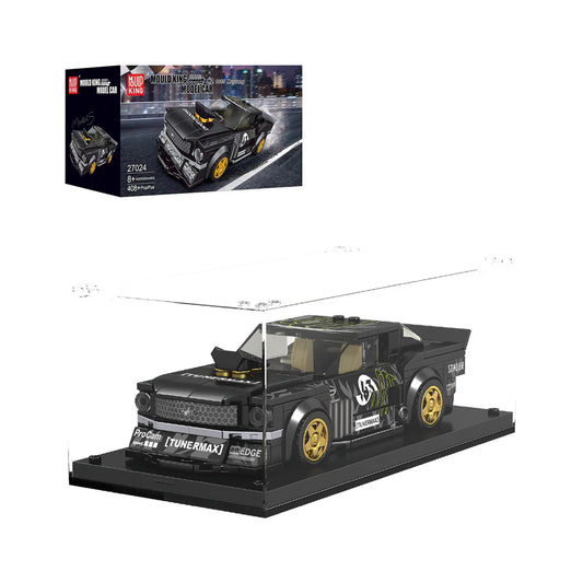 Mould King 27024S Ford Mustang 1965 – 414 Teile Klemmbaustein Muscle Car mit Vitrine