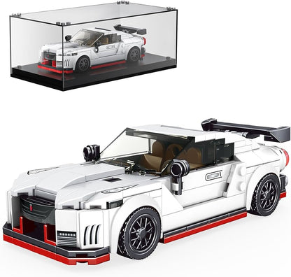 Mould King 27031 Nissan GT-R 1:24 – 356 Teile Klemmbaustein Sportwagen mit Vitrine