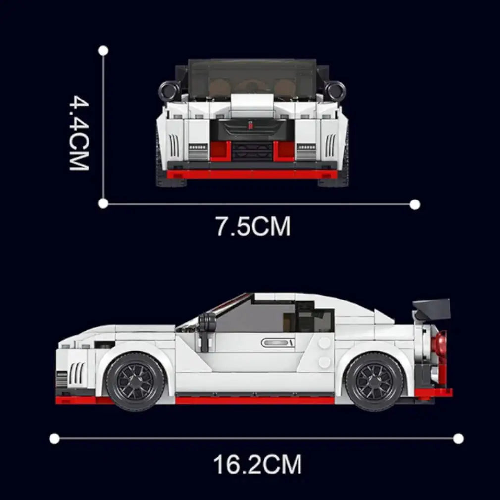Mould King 27031 Nissan GT-R 1:24 – 356 Teile Klemmbaustein Sportwagen mit Vitrine