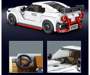 Mould King 27031 Nissan GT-R 1:24 – 356 Teile Klemmbaustein Sportwagen mit Vitrine