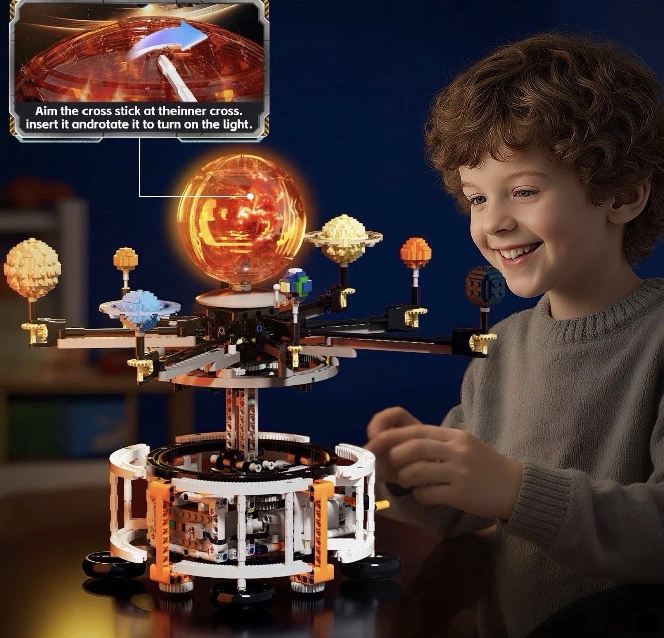 MORK 031031 Solarsystem 9 Star Globe – 1282 Teile Klemmbaustein-Modell