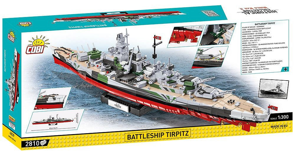 COBI 4839 Battleship Tirpitz – 2810 Teile Schlachtschiff Klemmbaustein-Modell 1:300