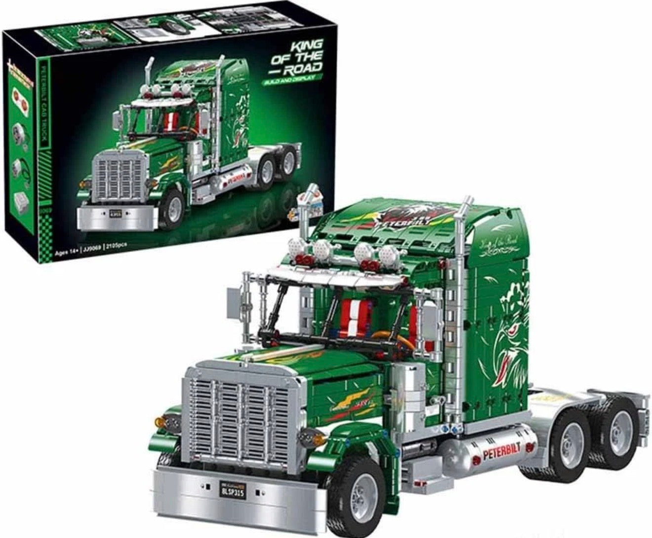 JIE STAR 9069 Peterbilt 389 – 2105 Teile US-Truck Klemmbaustein-Modell