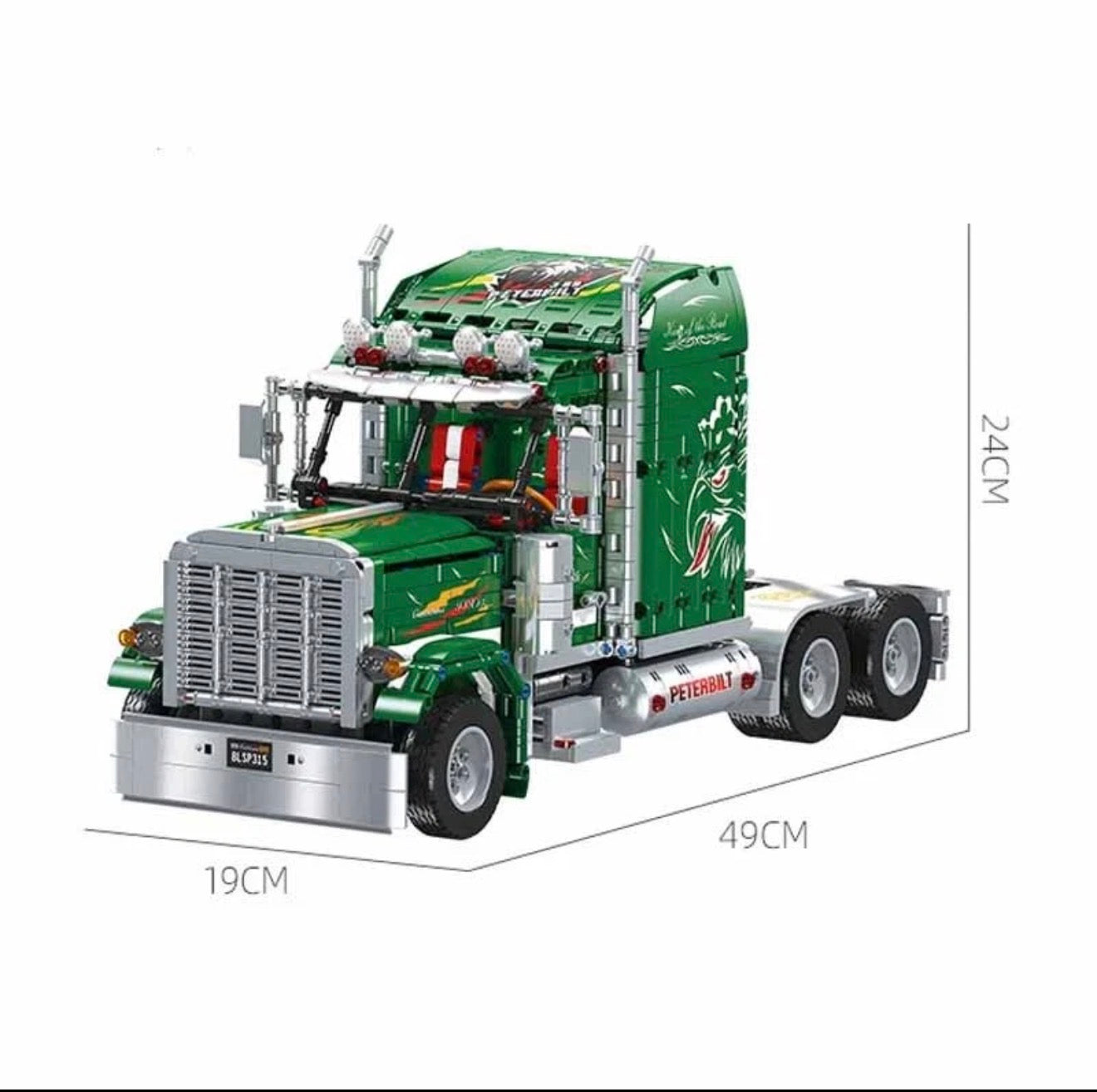 JIE STAR 9069 Peterbilt 389 – 2105 Teile US-Truck Klemmbaustein-Modell