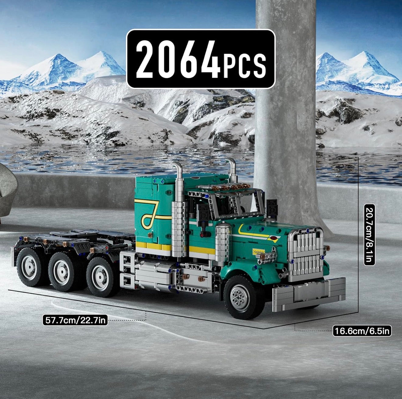 Mould King 13201 Peter American Truck – 2064 Teile RC US-Truck Klemmbaustein mit Motoren