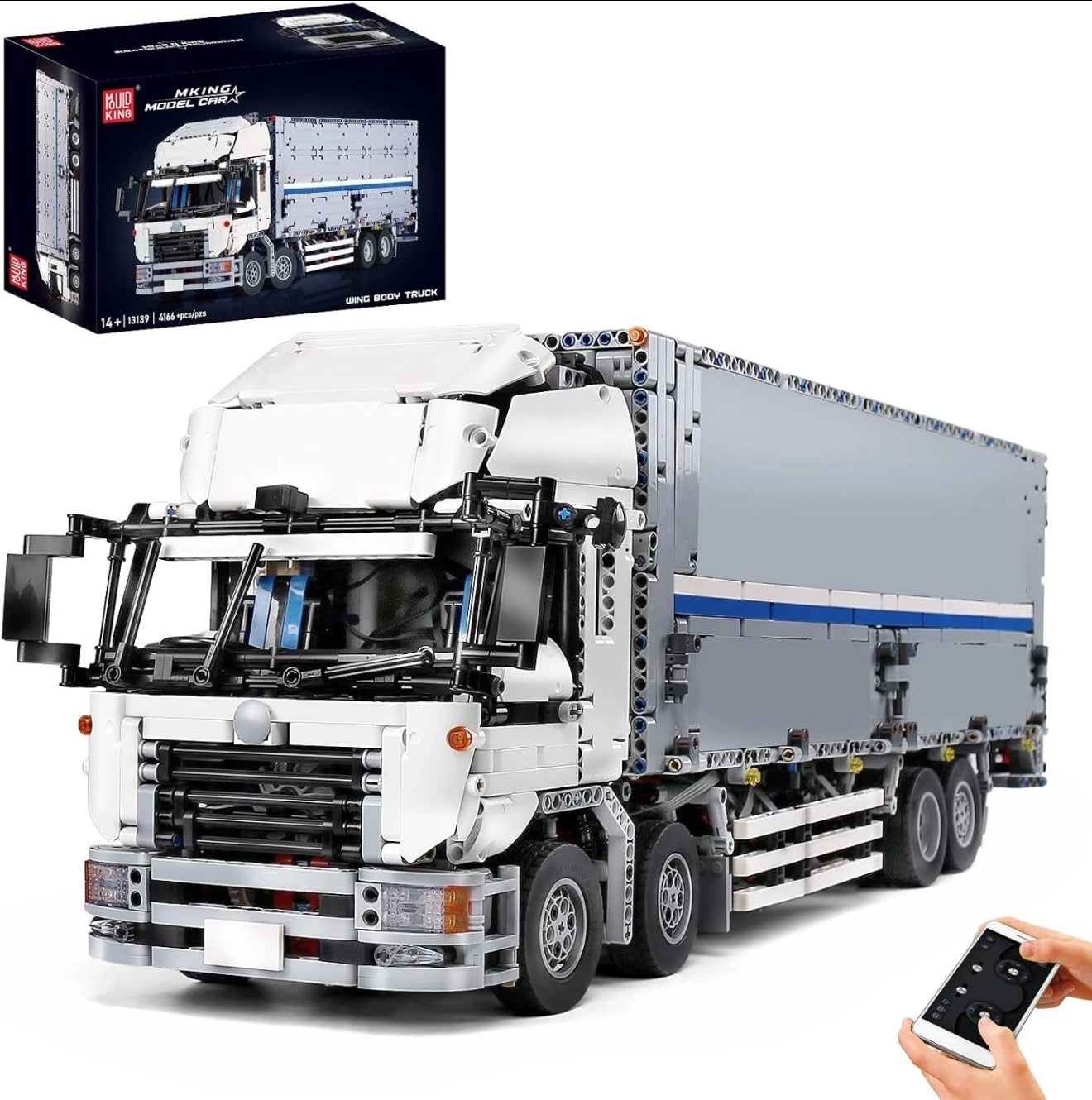 Mould King 13139 Container LKW RC – 4166 Teile ferngesteuerter Technik Klemmbaustein Truck