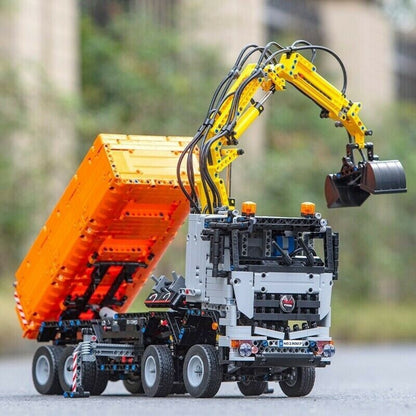 Mould King 19007S Pneumatischer Muldenkipper LKW RC – 2970 Teile Technik Klemmbaustein Baustellenfahrzeug