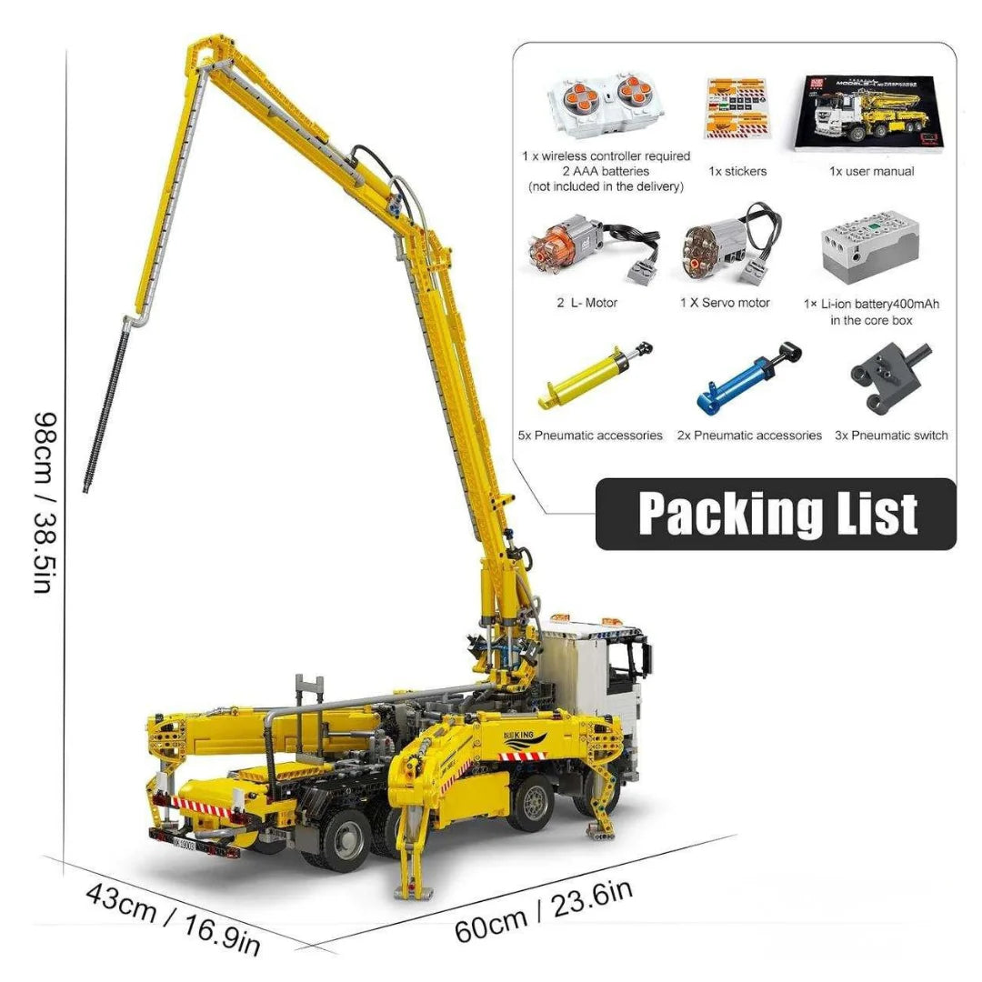 Mould King 19003 RC Betonpumpen LKW – 4368 Teile Pneumatik Technik Klemmbaustein Baustellenfahrzeug