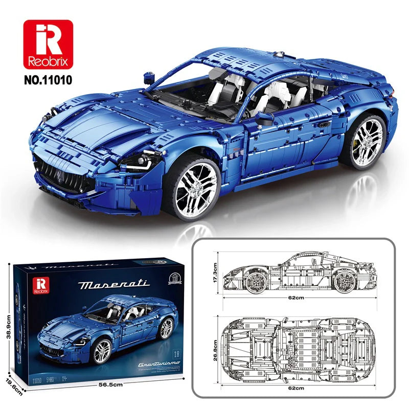 Reobrix 11010 Maserati GranTurismo 1:8 – 5480 Teile Klemmbaustein Sportwagen Modell