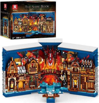 Reobrix 66035 The Shire Book – 3398 Teile Fantasy Buchstütze mit LED Klemmbausteine