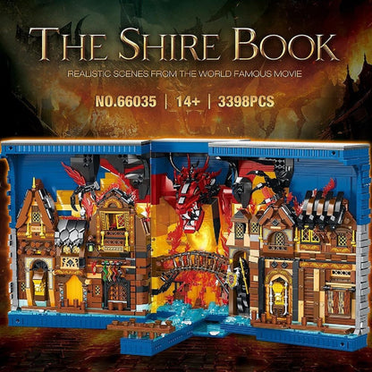 Reobrix 66035 The Shire Book – 3398 Teile Fantasy Buchstütze mit LED Klemmbausteine