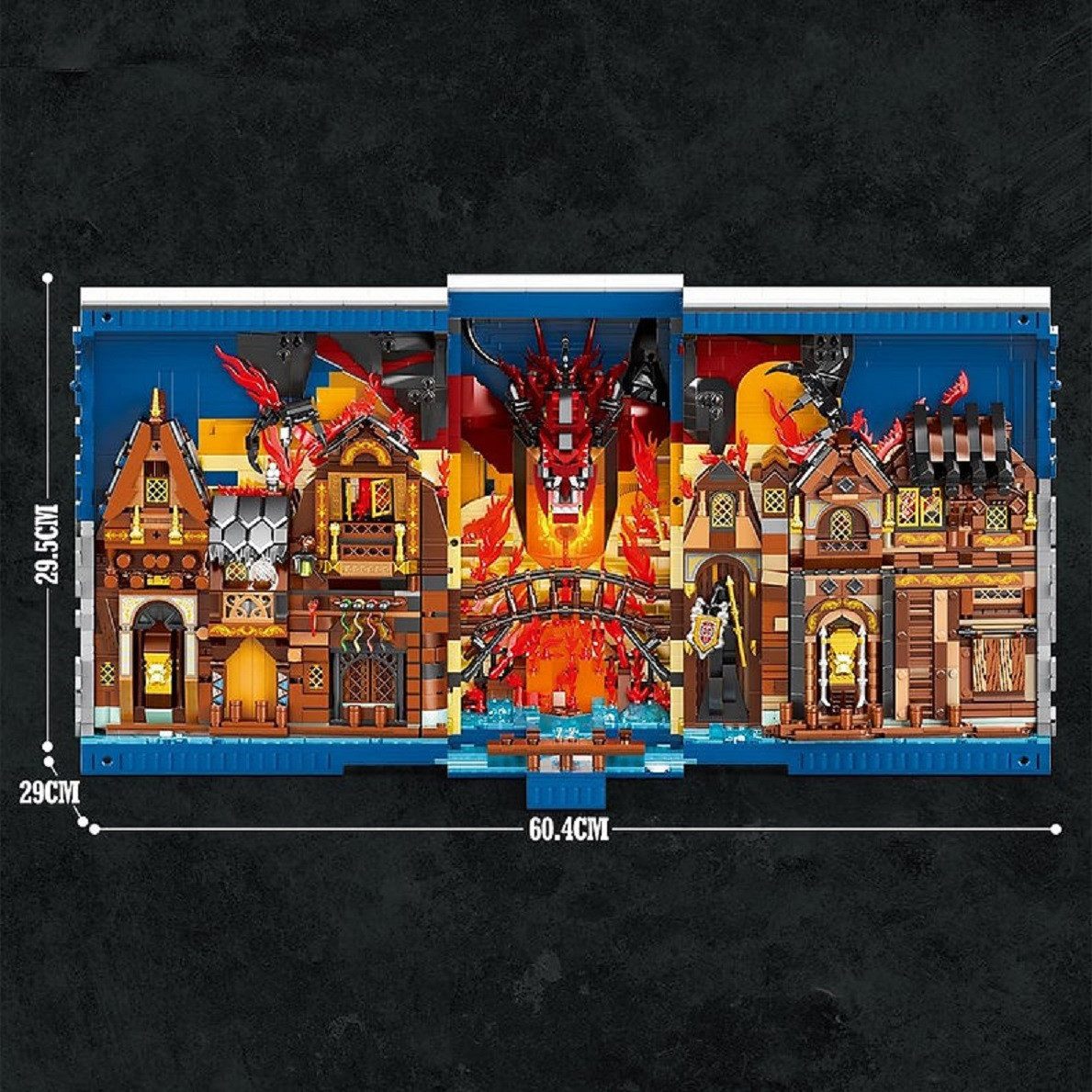 Reobrix 66035 The Shire Book – 3398 Teile Fantasy Buchstütze mit LED Klemmbausteine